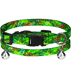 HiDog Нейлоновий нашийник "Abstraction green" для котів