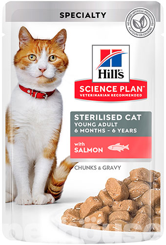 Hill's SP Feline Young Adult Sterilised Salmon Pouches