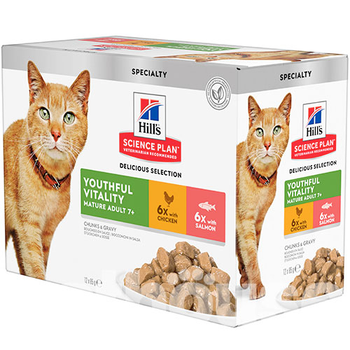 Hill's SP Feline Mature Adult 7+ Combipack Chicken & Salmon Pouches