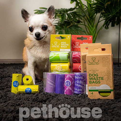 Hippie Pet Набір гігієнічних пакетів для прибирання, з ароматом лимона