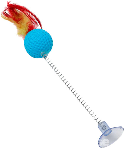 Hippie Pet Мячик с перьями на присоске для кошек