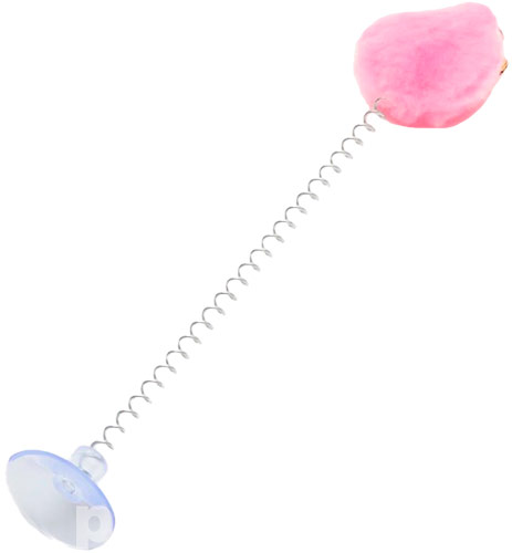 Hippie Pet Пухнастий м'ячик із дзвіночком на присоску для котів Hippie Pet Пухнастий м'ячик із дзвіночком на присоску для котів