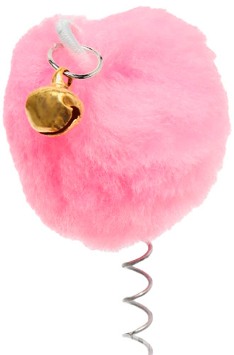 Hippie Pet Пухнастий м'ячик із дзвіночком на присоску для котів Hippie Pet Пухнастий м'ячик із дзвіночком на присоску для котів