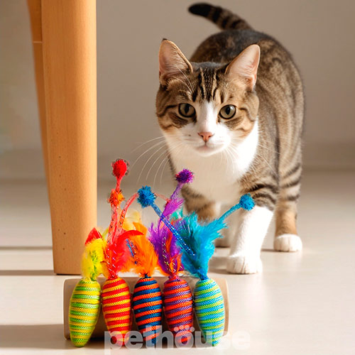 Hippie Pet Мишка з пір'ям для котів Hippie Pet Мишка з пір'ям для котів