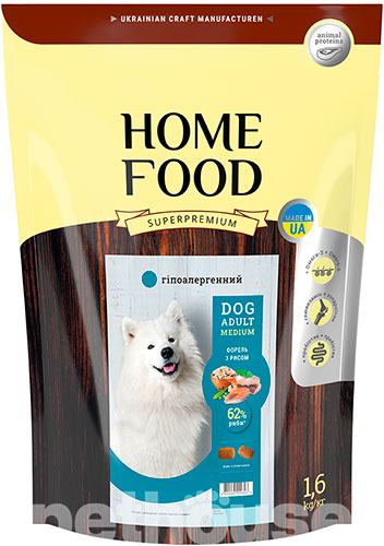 Home Food с форелью, рисом и овощами для взрослых собак средних пород, фото 3