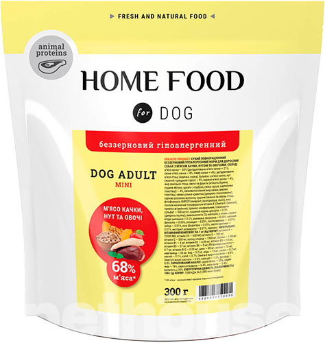 Home Food Беззерновой с уткой и нутом для взрослых собак малых пород, фото 5