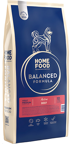 Home Food Premium Active с говядиной для взрослых собак средних пород