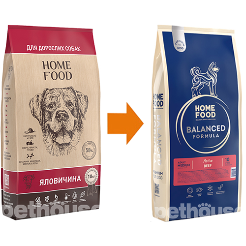 Home Food Premium Active з яловичиною для дорослих собак середніх порід