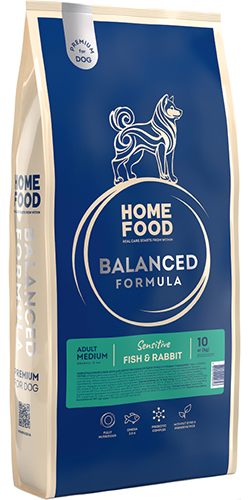 Home Food Premium Sensitive з рибою та кроликом для дорослих собак середніх порід