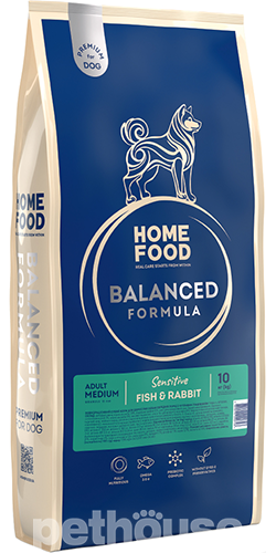 Home Food Premium Sensitive з рибою та кроликом для дорослих собак середніх порід