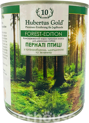 Hubertus Gold Forest Edition с дикой птицей, топинамбуром, шиповником и зеленью для собак