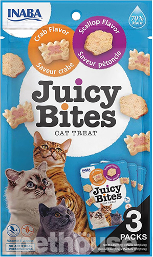 Inaba Juicy Bites Набор влажных снеков со вкусом краба и морского гребешка для кошек