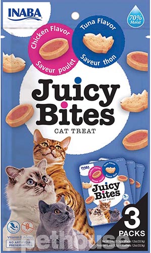 Inaba Juicy Bites Набір вологих снеків зі смаком курки і тунця для котів