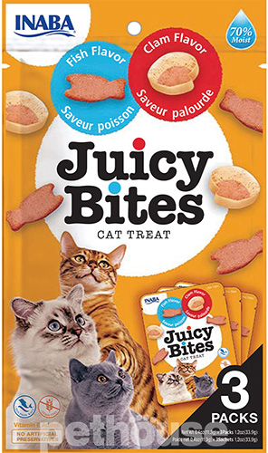 Inaba Juicy Bites Набір вологих снеків зі смаком риби і молюсків для котів