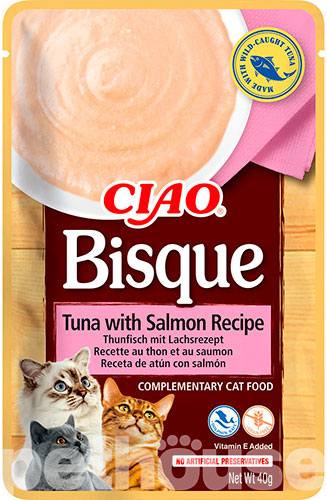 Inaba CIAO Bisque Кремовый суп с тунцом и лососем для кошек Inaba CIAO Bisque Кремовый суп с тунцом и лососем для кошек