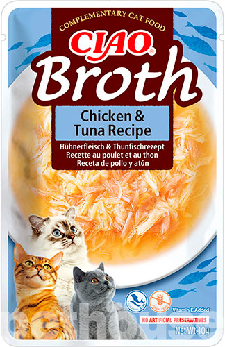 Inaba CIAO Broth Тушеная курица с тунцом в бульоне для кошек Inaba CIAO Broth Тушеная курица с тунцом в бульоне для кошек