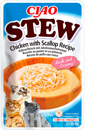 Inaba CIAO Stew Рагу с тушеной курицей и морским гребешком для кошек Inaba CIAO Stew Рагу с тушеной курицей и морским гребешком для кошек