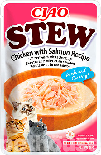 Inaba CIAO Stew Рагу с тушеной курицей и лососем для кошек