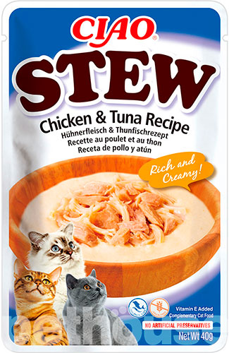 Inaba CIAO Stew Рагу с тушеной курицей и тунцом для кошек