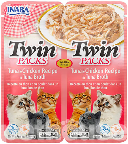Inaba Twin Packs Тунець та курка у бульйоні для котів Inaba Twin Packs Тунець та курка у бульйоні для котів