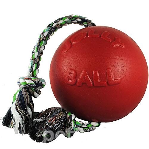 Jolly Pets Romp-N-Roll М’яч із канатом для собак, 20 см