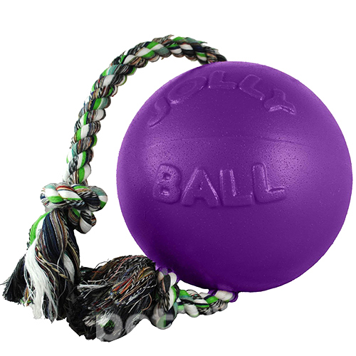Jolly Pets Romp-N-Roll М’яч із канатом для собак, 20 см, фото 4