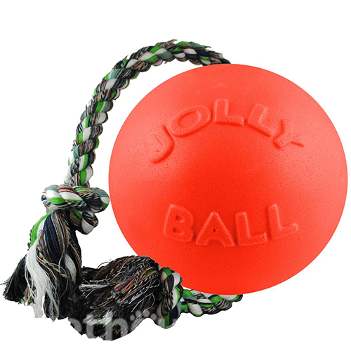 Jolly Pets Romp-N-Roll М’яч із канатом для собак, 20 см, фото 5