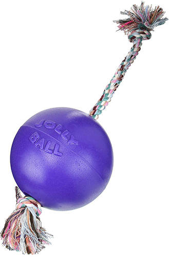 Jolly Pets Romp-N-Roll Мяч с канатом для собак, 15 см, фото 3
