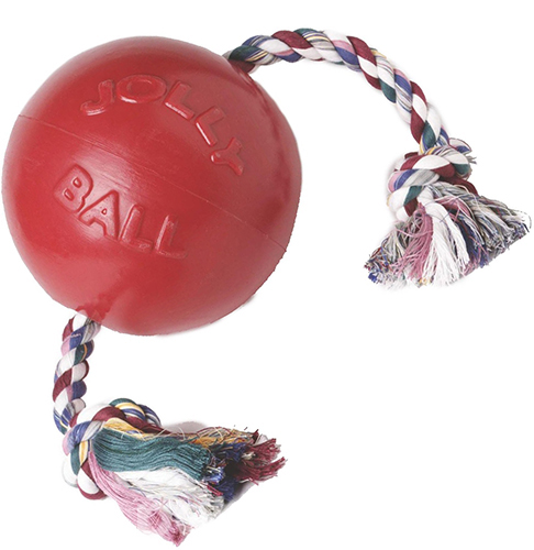 Jolly Pets Romp-N-Roll Мяч с канатом для собак, 15 см, фото 4