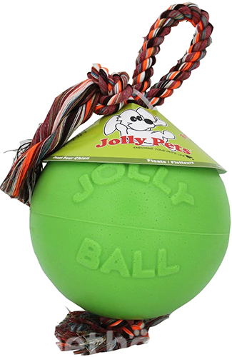 Jolly Pets Romp-N-Roll Мяч с канатом для собак, 11 см, фото 2