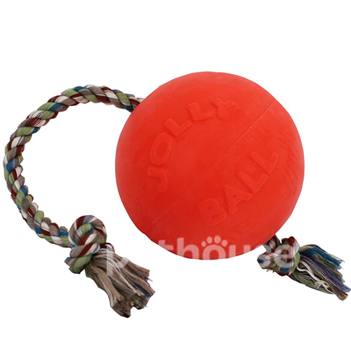 Jolly Pets Romp-N-Roll Мяч с канатом для собак, 11 см, фото 5