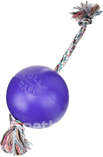 Jolly Pets Romp-N-Roll М’яч із канатом для собак, 11 см, фото 6