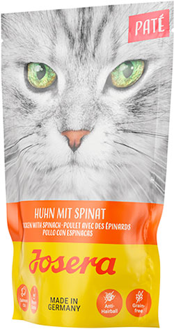 Josera Pate Huhn mit Spinat Паштет з куркою та шпинатом для котів, пауч