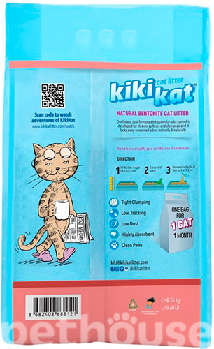 KikiKat Baby Powder Бентонітовий наповнювач, з ароматом дитячої присипки, фото 4