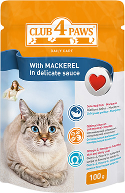 Клуб 4 лапи Макрель в делікатному соусі для котів