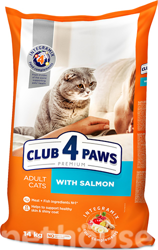 Клуб 4 лапы Premium с лососем для взрослых кошек