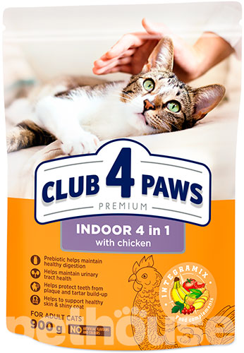 Клуб 4 лапы Premium Indoor 4 in 1 для взрослых кошек, фото 2