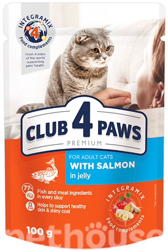 Клуб 4 лапы Premium с лососем в желе для кошек