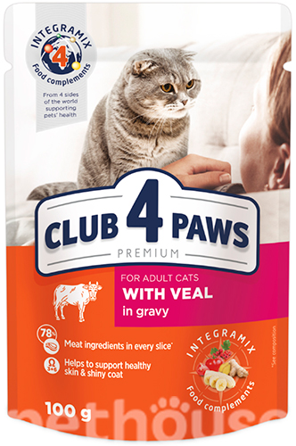 Клуб 4 лапи Premium з телятиною в соусі для котів