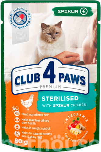 Клуб 4 лапи Premium Epikur Sterilised з куркою в соусі для стерилізованих котів