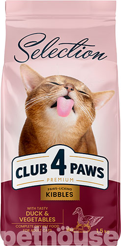 Клуб 4 лапы Premium Selection с уткой и овощами для взрослых кошек