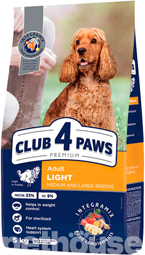 Клуб 4 лапи Premium Light для дорослих собак середніх і великих порід
