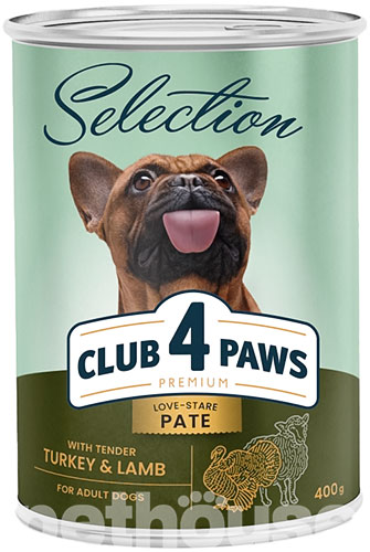 Клуб 4 лапы Premium Selection Паштет с индейкой и ягненком для взрослых собак