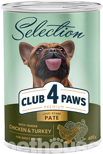 Клуб 4 лапы Premium Selection Паштет с курицей и индейкой для взрослых собак