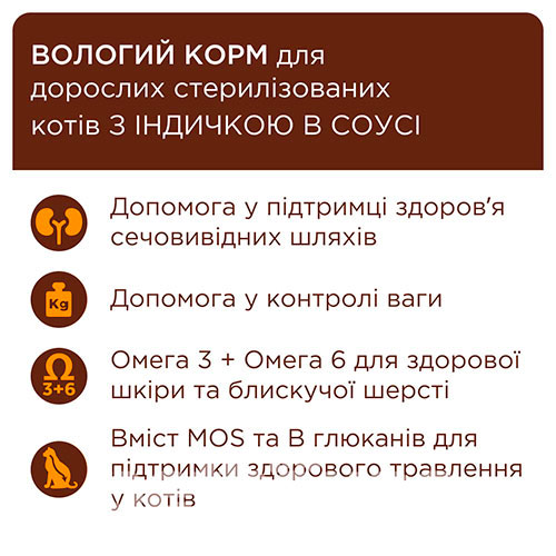 Клуб 4 лапы Premium Кусочки с индейкой в соусе для стерилизованных кошек