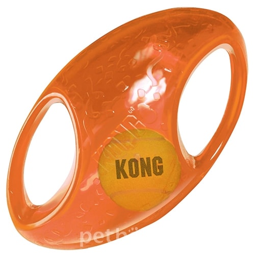 Kong Jumbler Football Интерактивная игрушка для собак, со звуком, 17,8 см, фото 2