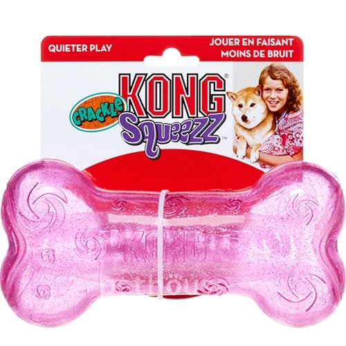 Kong Squeezz Crackle Bone Хрустящая косточка для собак, 15 см