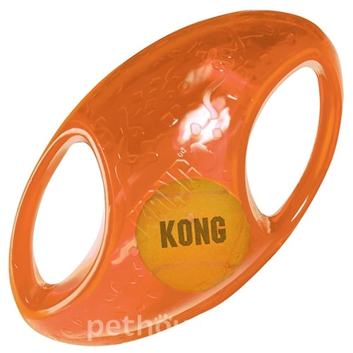 Kong Jumbler Football Интерактивная игрушка для собак, со звуком, 22,9 см, фото 2