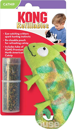 Kong Refillables Chameleon Іграшка "Хамелеон" із котячою м'ятою для котів