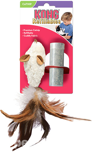 Kong Refillables Feather Mouse Іграшка "Миша" із котячою м'ятою та пір'ям для котів
